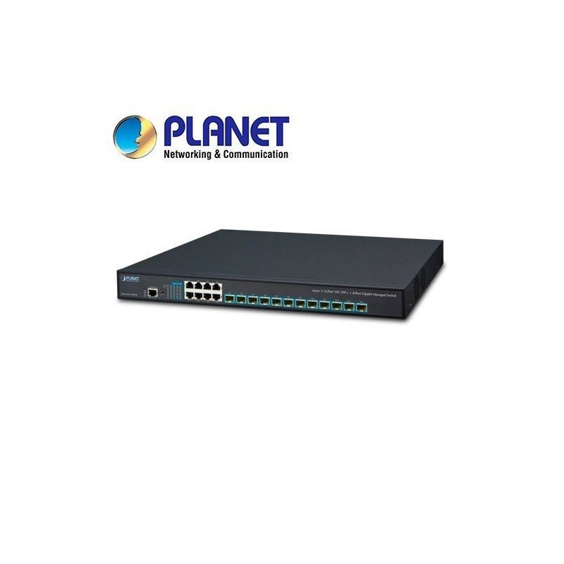 Switch planet xgs-6350-12x8tr admin l3 12  SFP+ + 8 RJ45 1GBps fuente redundante Switch planet xgs-6350-12x8tr admin l3 12  SFP+ + 8 RJ45 1GBps fuente redundante