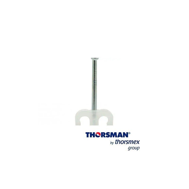 Grapa con clavo integrado sujethor thorsman tdc 3401-00100 doble 22mm x 1.5mm color natural caja con 100 pieza