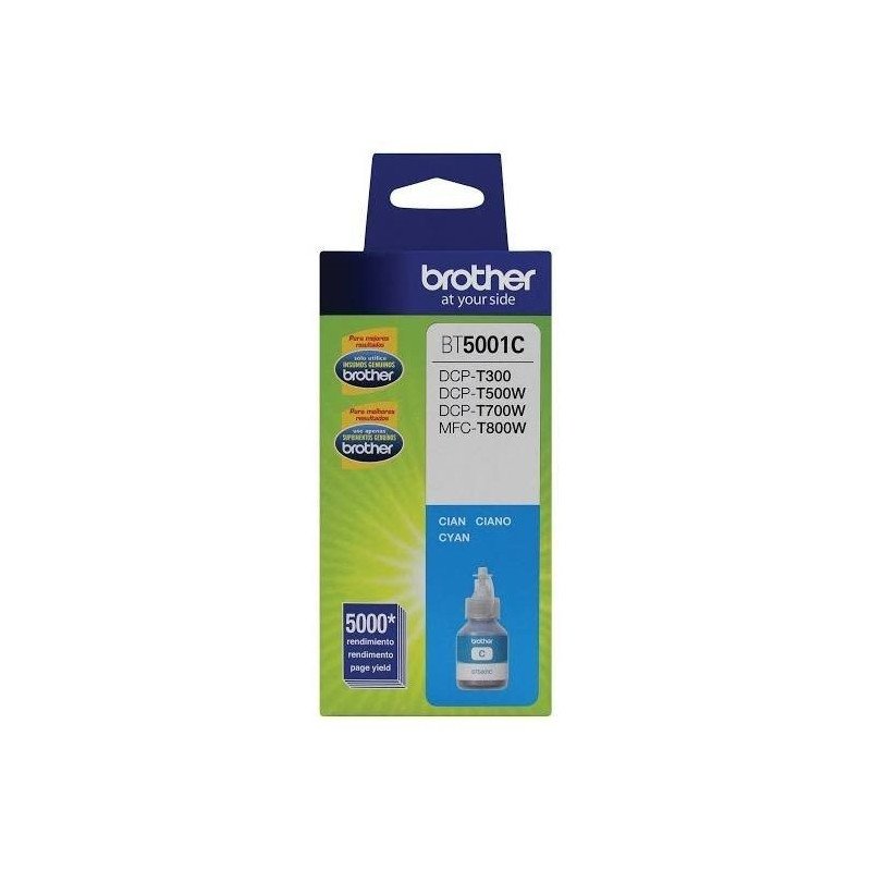 Botella de tinta Brother cian bt5001c de alto rendimiento de hasta 500 Botella de tinta Brother cian bt5001c de alto rendimiento de hasta 500