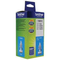 Botella de tinta Brother cian bt5001c de alto rendimiento de hasta 500
