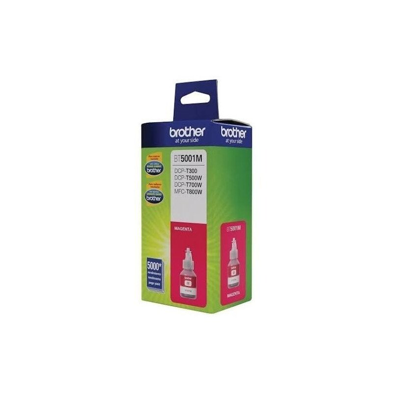 Botella de tinta Brother magenta bt5001m de alto rendimiento de hasta Botella de tinta Brother magenta bt5001m de alto rendimiento de hasta