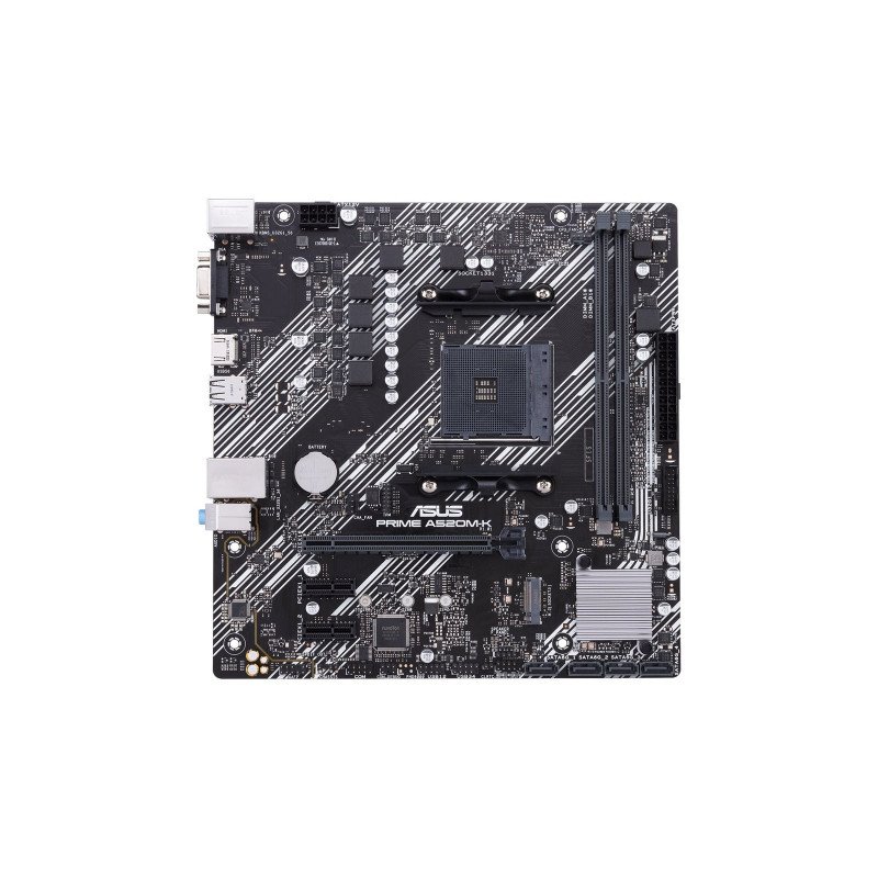 Tarjeta madre Asus A520 AMD S-AM4 3a gen, 2x DDR4 2800, VGA, HDMI, m.2, 4x USB3.2, micro ATX, gama básica Tarjeta madre Asus A520 AMD S-AM4 3a gen, 2x DDR4 2800, VGA, HDMI, m.2, 4x USB3.2, micro ATX, gama básica