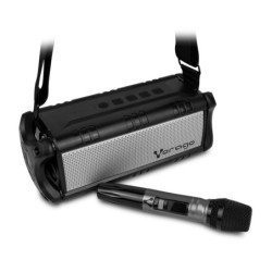 Bocina Karaoke VORAGO KSP-450, Bluetooth Micrófono Inalámbrico. Negra