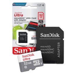 Memoria SanDisk 32GB micro SDHC ultra 100Mb/s clase 10 con adaptador
