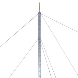 Kit de torre arriostrada de techo de 27 m con tramo STZ30 galvanizado electrolítico.