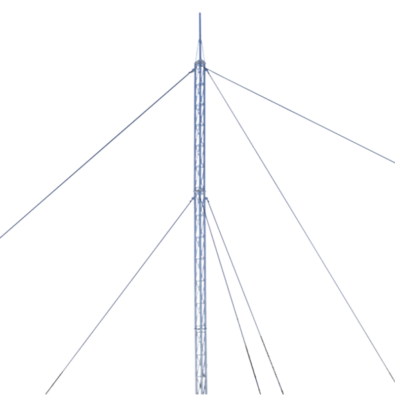 Kit de torre arriostrada de techo de 3 m con tramo STZ30g galvanizada por inmersión en caliente.