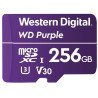 Memoria WD 256GB micro SDXC purple SC QD101 videovigilancia 24/7, clase 10 U1, lect 50mb/s, esc 40mb/s