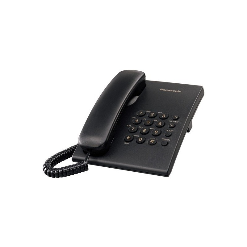 Teléfono Panasonic KX-TS500 alámbrico básico unilinea sin memorias (negro)