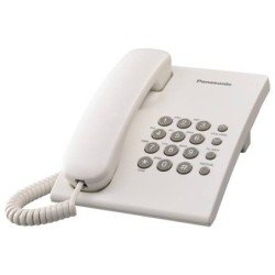 Teléfono Panasonic KX-TS500 alámbrico básico unilinea sin memorias (blanco)