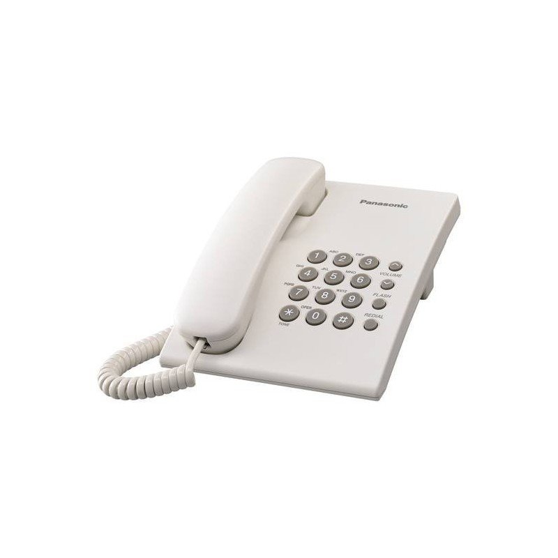Teléfono Panasonic KX-TS500 alámbrico básico unilinea sin memorias (blanco)