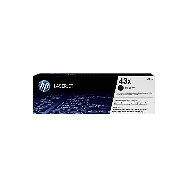 Tóner HP (C8543X) negro 43X para LaserJet 9000, alto rendimiento 38,000 pág. Tóner HP (C8543X) negro 43X para LaserJet 9000, alto rendimiento 38,000 pág.