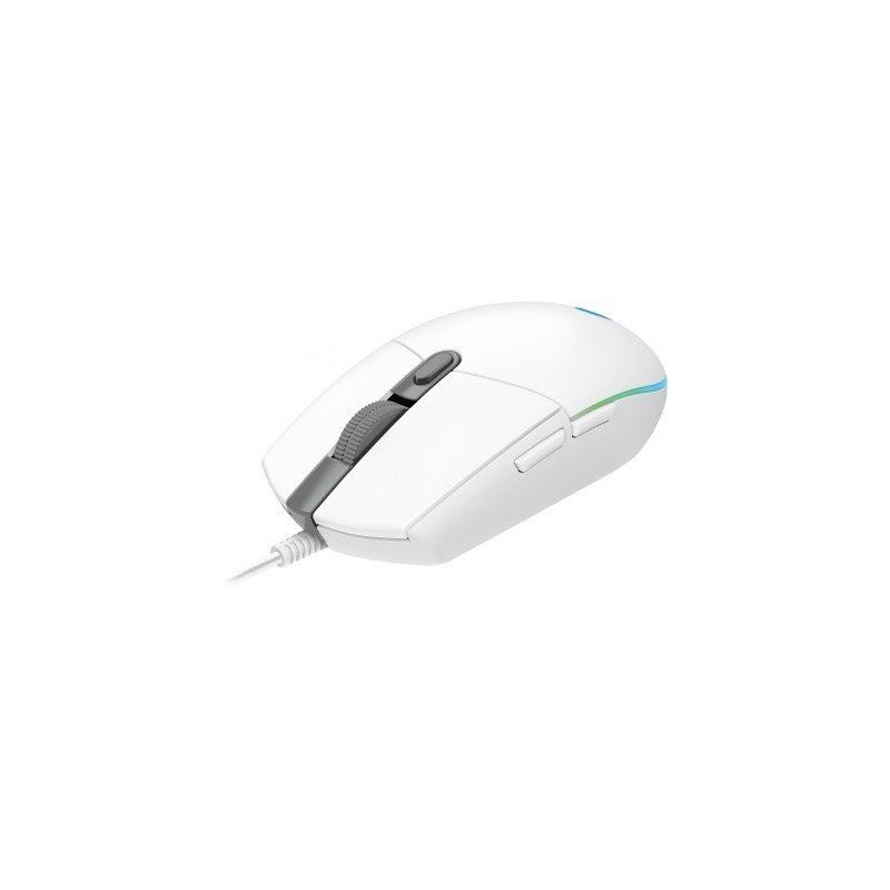 Mouse Logitech G203 lightsync gaming White óptico alámbrico USB iluminación RGB ajustable 6 botones