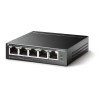 Switch PoE no Administrable de escritorio 5 puertos 10/100 Mbps, 4 puertos PoE, 41 W, modo extensor PoE hasta 250 m.