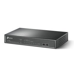 Switch PoE no Administrable de escritorio 8 puertos 10/100 Mbps, 4 puertos PoE, 41 W, modo extensor PoE hasta 250 m.