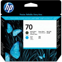 Cabezal de impresión HP 70 cian/negro mate