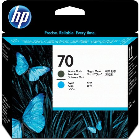 Cabezal de impresión HP 70 cian/negro mate