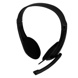 Diadema Acteck HU410 con micrófono, conexión USB, alámbrica, controlador de volumen, SF20, color negro, AC-932240