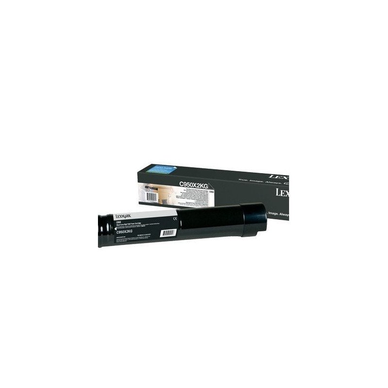 Cartucho de tóner negro Lexmark C950 extra alto rendimiento hasta 32.000 páginas.