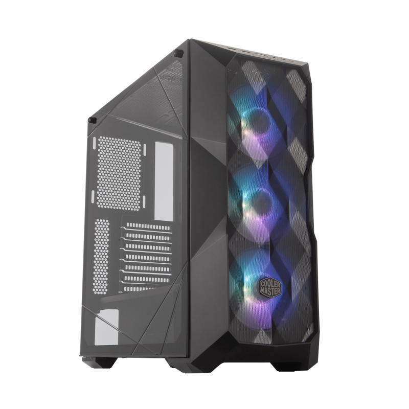 Gabinete Cooler Master TD500 mesh negro media torre mini ITX, micro ATX, ATX, SSI CEB, eATX cristal templado gamer ARGB