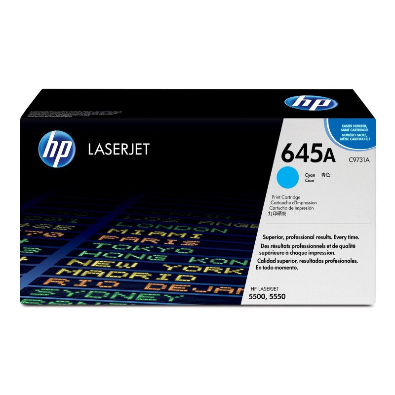 Cartucho de tóner cian para LaserJet 5550. Rend. Aprox de 12 mil págs.