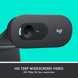 Cámara web Logitech C505 HD 720 micrófono USB Win, Mac OS, Chrome OS