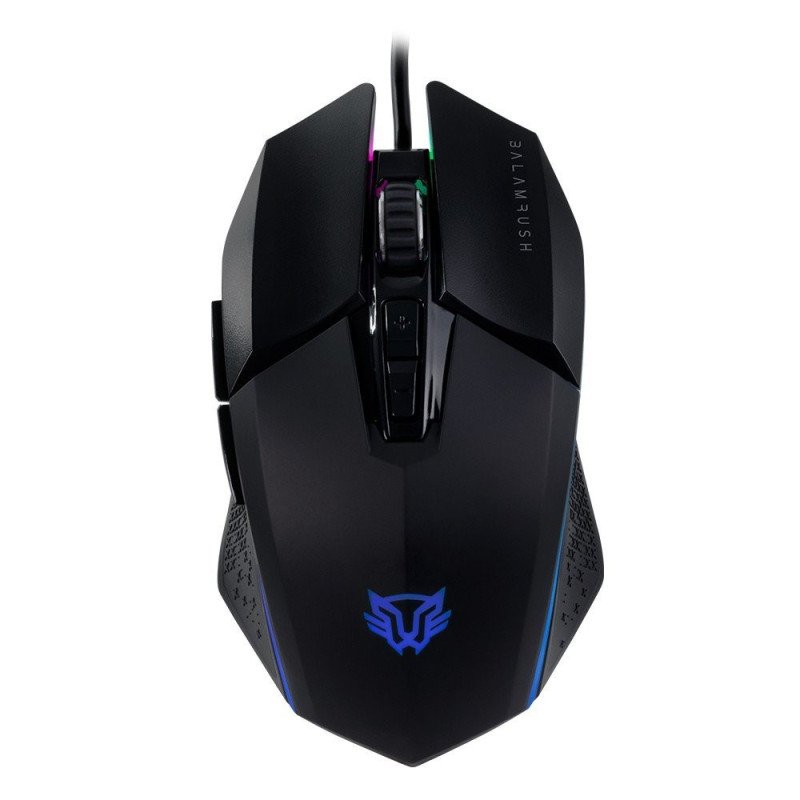 Mouse gamer alámbrico Balam Rush, Acteck, USB, iluminación RGB, 7 botones + scroll, hasta 12000 DPI configurables, Helium, color