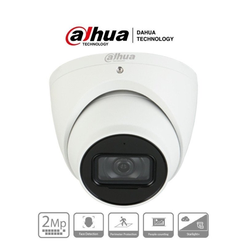 Dahua DH-IPC-HDW5241TMN-ASE - IP domo 2 megapixeles, lente de 2.8 mm, micrófono integrado, face detection, microSD
