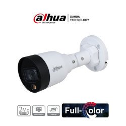 Dahua IPC-HFW1239S1-LED-S4 - cámara IP bullet full color 2 megapixeles, lente de 2.8mm, luz blanca de 15 m, h.265, IP67, PoE, DW