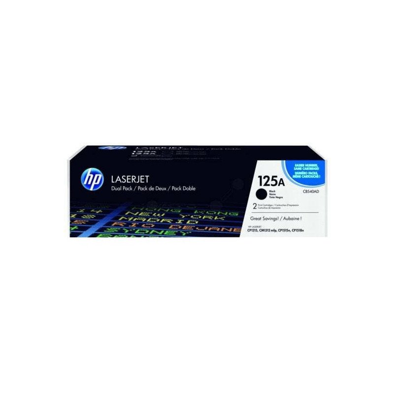 Cartucho de tóner original HP LaserJet 125A, 2200 páginas, para CP121/1515, negro. Paquete con 2 cartuchos Cartucho de tóner original HP LaserJet 125A, 2200 páginas, para CP121/1515, negro. Paquete con 2 cartuchos