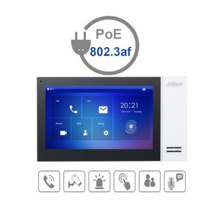 Dahua Technology VTH2421FW sistema de intercomunicación de video 17,8 cm (7") Negro, Blanco