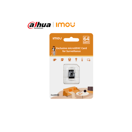 Imou - tarjeta micro SD 64 GBytes para cámaras imou, clase 10,