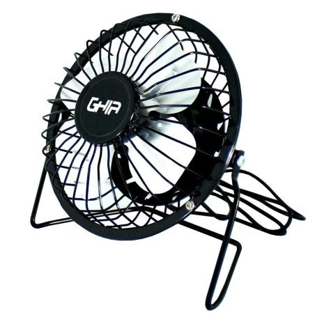 Mini ventilador de escritorio Ghia metálico color negro alimentación USB