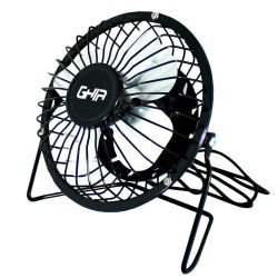 Mini ventilador de escritorio Ghia metálico color negro alimentación USB