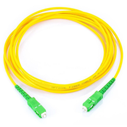 Jumper de fibra óptica monomodo SC, APC SC, APC simplex, color amarillo, 1 metro