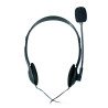 Diadema alámbrica Ghia con micrófono, básica para PC, color negro, 2 conectores 3.5 mm, con control de volumen