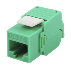 Módulo Jack keystone Cat 6 (toolless), con terminación en ángulo 180 º color verde, compatible con faceplate y patch panelLinked