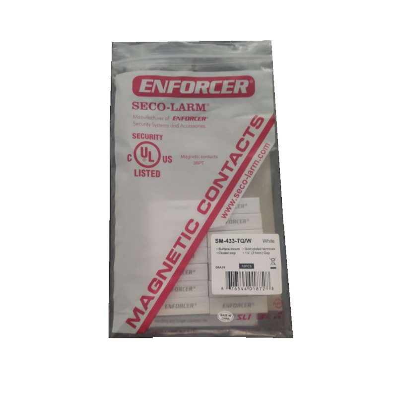 Seco larm 10pkw -paquete de 10 contactos magnéticos sm433tq, w blancos de sobreponer 1-1, 4" (31mm) gap compatible paneles DSC,