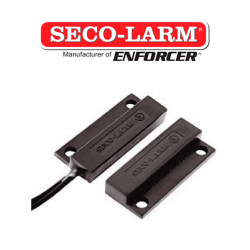 Seco Larm SM205QBR- contacto mini con montaje de tornillo o adhesivo. Gap 3, 4 café compatible paneles DSC, risco, Bosch