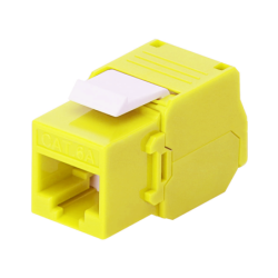 Módulo Jack keystone Cat 6a (toolless), con terminación en ángulo 180 º color amarillo, compatible con faceplate y patch panelLi