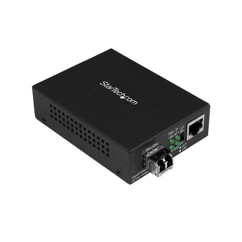 Convertidor Compacto de Medios Ethernet Gigabit a Fibra Multimodo LC -