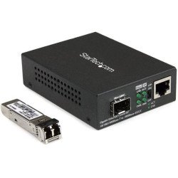 Convertidor Compacto de Medios Ethernet Gigabit a Fibra Multimodo LC -