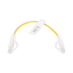 Cable de parcheo Slim UTP cat6 - 20 cm amarillo diámetro reducido (28 AWG)