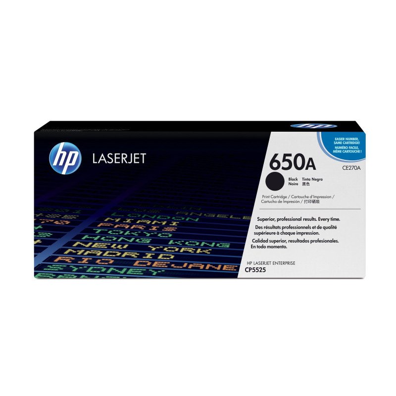 Tóner HP 650a negro LaserJet a color M750dn (CE270A- 13,500 páginas