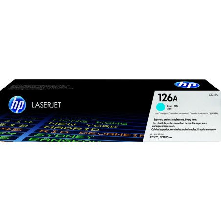 Cartucho de tóner original HP LaserJet 126A, 1,000 páginas, Cian