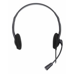 Audífonos diadema Manhattan cable con enchufe USB-a, micrófono ajustable negro