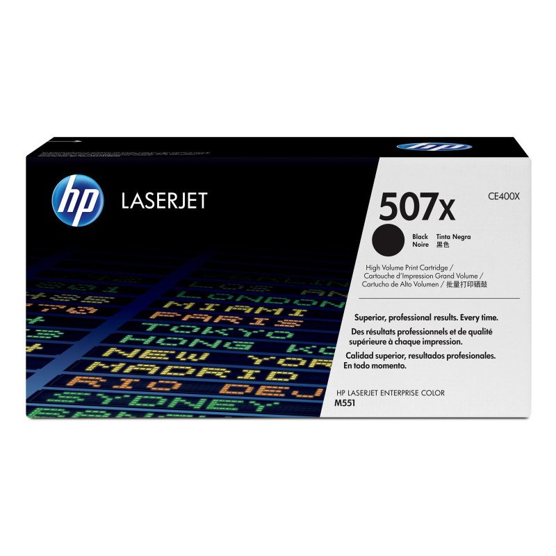 Cartucho de tóner LaserJet HP 507X, negro