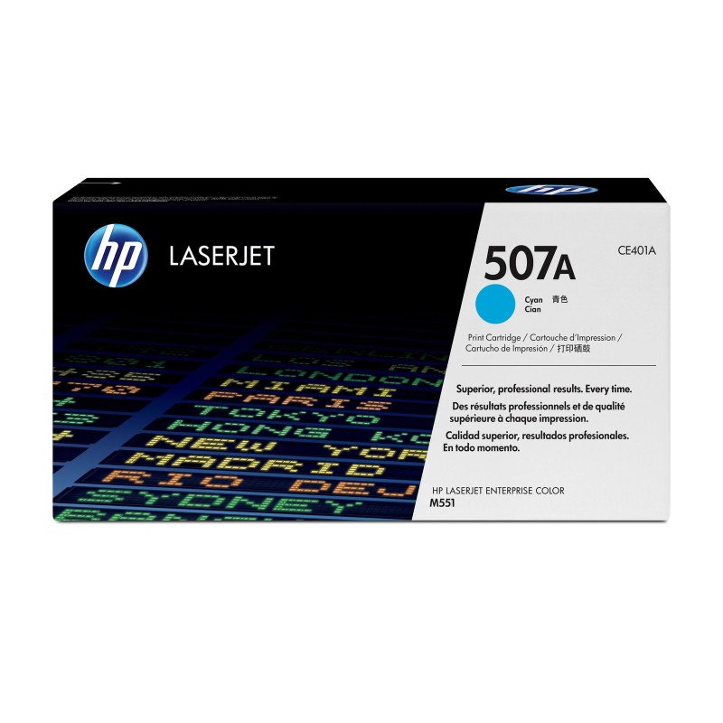 Cartucho LaserJet de tóner HP 507A cian Cartucho LaserJet de tóner HP 507A cian
