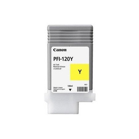 Tanque de tinta Canon PFI-120 y amarillo rendimiento 130 ml, compatible CON TM-200, TM-205, TM-300, TM-305.