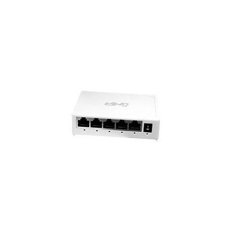 Switch Ghia 5 puertos RJ45 10, 100, 1000 Mbps no administrable auto MDI, mdix half full dúplex, gigabit