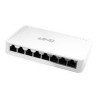 Switch Ghia 8 puertos RJ45 10, 100, 1000 Mbps no administrable auto MDI, mdix half full dúplex, gigabit